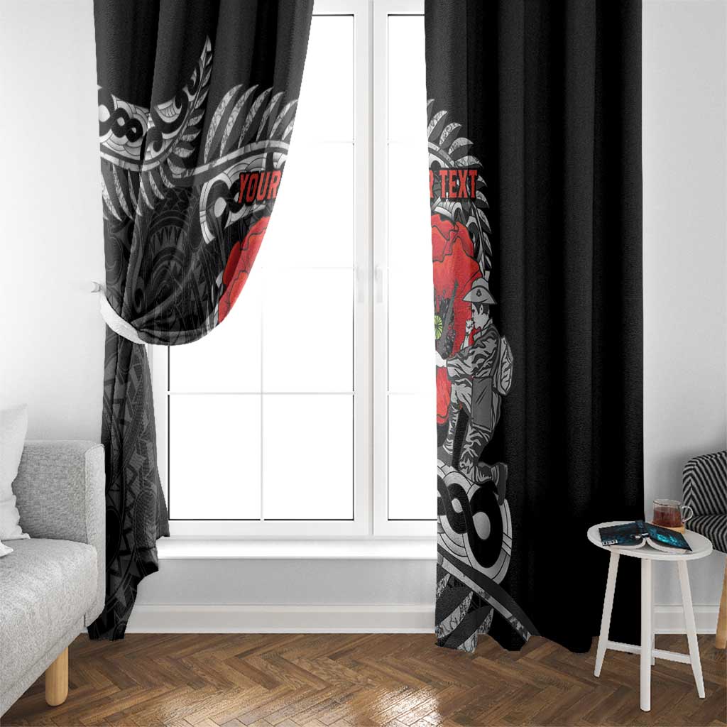 ANZAC Day Aotearoa Silver Fern Maori Personalised Window Curtain