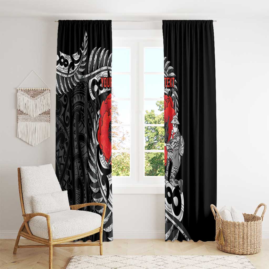 ANZAC Day Aotearoa Silver Fern Maori Personalised Window Curtain