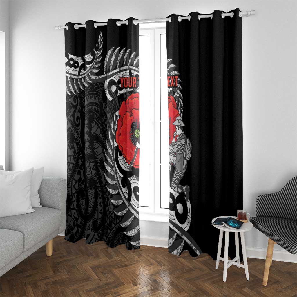 ANZAC Day Aotearoa Silver Fern Maori Personalised Window Curtain