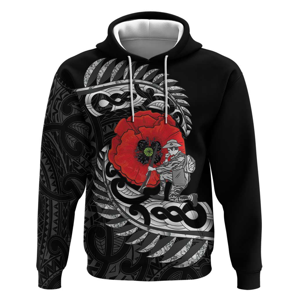 ANZAC Day Aotearoa Silver Fern Maori Personalised Zip Hoodie