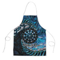 New Zealand Darts Personalised Apron Aotearoa Silver Fern Blue Papua Shell Spirit - Polynesian Pride