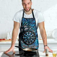 New Zealand Darts Personalised Apron Aotearoa Silver Fern Blue Papua Shell Spirit - Polynesian Pride