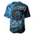New Zealand Darts Personalised Baseball Jersey Aotearoa Silver Fern Blue Papua Shell Spirit