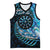 New Zealand Darts Personalised Basketball Jersey Aotearoa Silver Fern Blue Papua Shell Spirit - Polynesian Pride