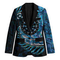 New Zealand Darts Personalised Blazer Aotearoa Silver Fern Blue Papua Shell Spirit - Polynesian Pride