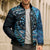 New Zealand Darts Personalised Bomber Puffer Jacket Aotearoa Silver Fern Blue Papua Shell Spirit - Polynesian Pride