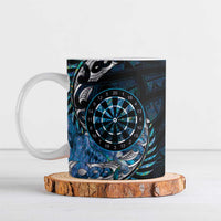 New Zealand Darts Personalised Ceramic Mug Aotearoa Silver Fern Blue Papua Shell Spirit - Polynesian Pride