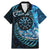 New Zealand Darts Personalised Family Matching Mermaid Dress and Hawaiian Shirt Aotearoa Silver Fern Blue Papua Shell Spirit