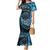 New Zealand Darts Personalised Family Matching Mermaid Dress and Hawaiian Shirt Aotearoa Silver Fern Blue Papua Shell Spirit