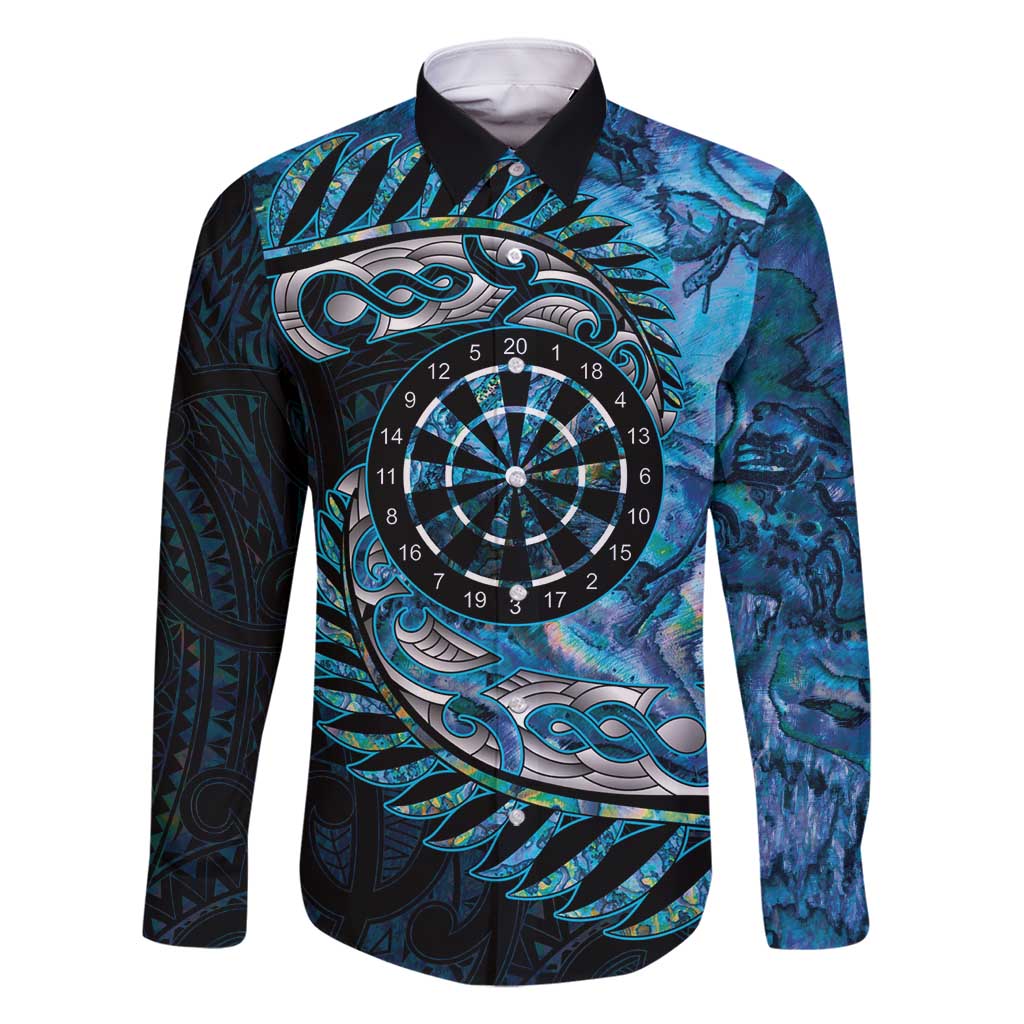 New Zealand Darts Personalised Family Matching Off Shoulder Short Dress and Hawaiian Shirt Aotearoa Silver Fern Blue Papua Shell Spirit