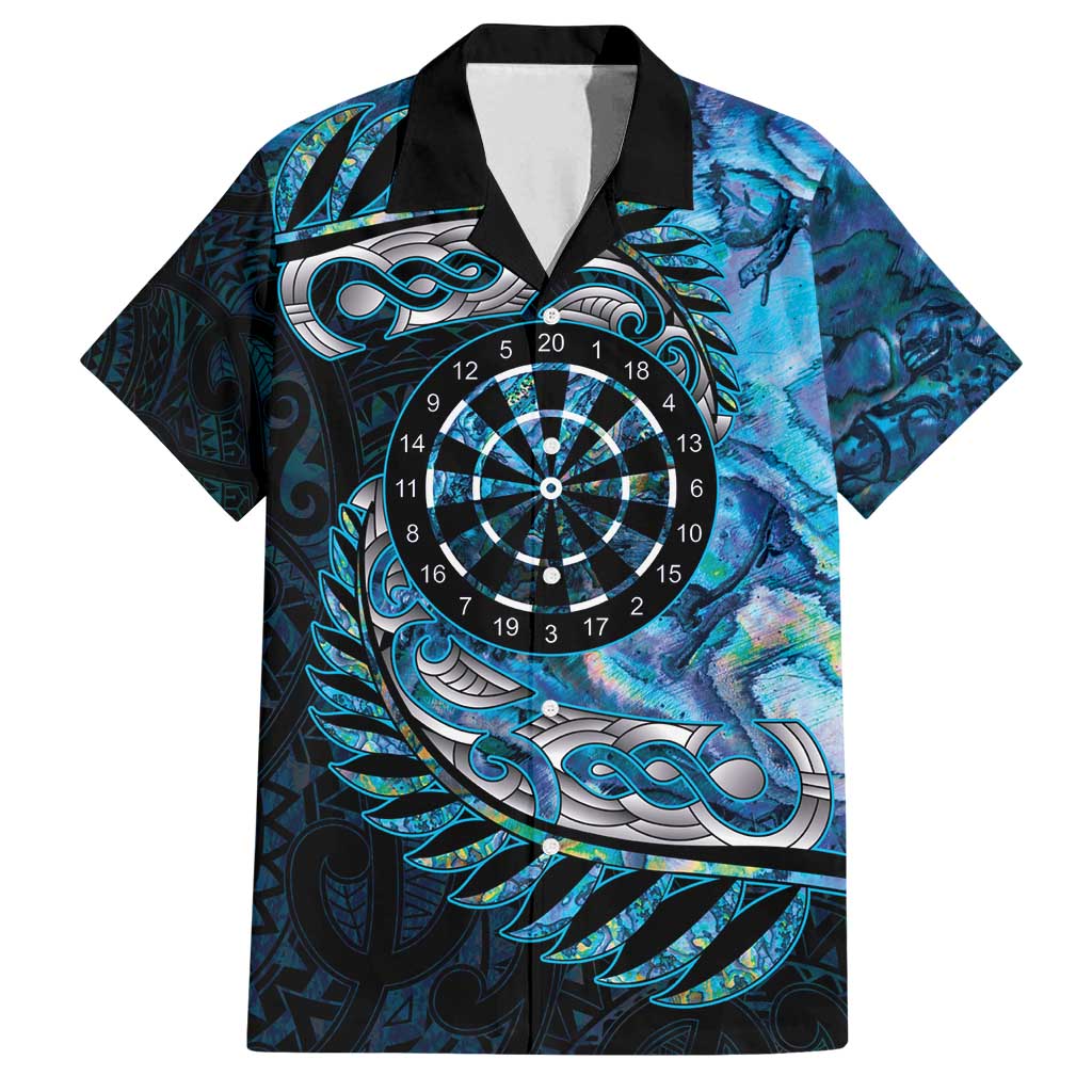 New Zealand Darts Personalised Family Matching Tank Maxi Dress and Hawaiian Shirt Aotearoa Silver Fern Blue Papua Shell Spirit