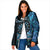 New Zealand Darts Personalised Padded Jacket Aotearoa Silver Fern Blue Papua Shell Spirit - Polynesian Pride