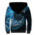 New Zealand Darts Personalised Sherpa Hoodie Aotearoa Silver Fern Blue Papua Shell Spirit