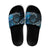 New Zealand Darts Personalised Slide Sandals Aotearoa Silver Fern Blue Papua Shell Spirit - Polynesian Pride