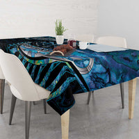 New Zealand Darts Personalised Tablecloth Aotearoa Silver Fern Blue Papua Shell Spirit