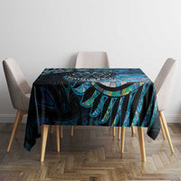 New Zealand Darts Personalised Tablecloth Aotearoa Silver Fern Blue Papua Shell Spirit