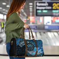 New Zealand Darts Personalised Travel Bag Aotearoa Silver Fern Blue Papua Shell Spirit - Polynesian Pride