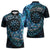 New Zealand Darts Personalised Zipper Polo Shirt Aotearoa Silver Fern Blue Papua Shell Spirit - Polynesian Pride