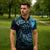 New Zealand Darts Personalised Zipper Polo Shirt Aotearoa Silver Fern Blue Papua Shell Spirit - Polynesian Pride