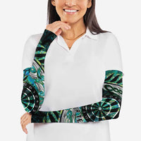 New Zealand Darts Personalised Arm Sleeves Aotearoa Silver Fern Green Papua Shell Spirit - Polynesian Pride