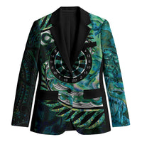New Zealand Darts Personalised Blazer Aotearoa Silver Fern Green Papua Shell Spirit - Polynesian Pride