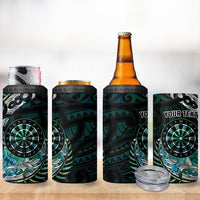 New Zealand Darts Personalised 4 in 1 Can Cooler Tumbler Aotearoa Silver Fern Green Papua Shell Spirit