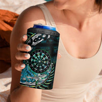 New Zealand Darts Personalised 4 in 1 Can Cooler Tumbler Aotearoa Silver Fern Green Papua Shell Spirit