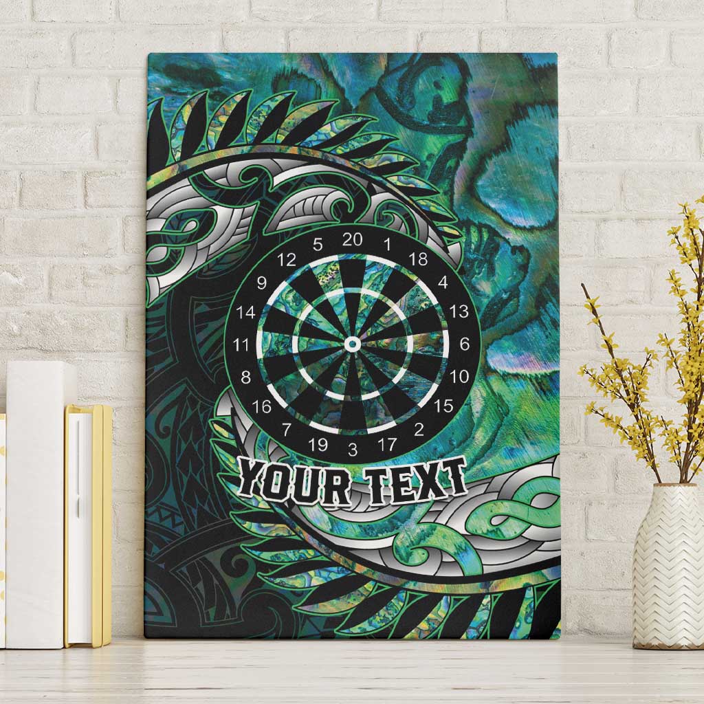 New Zealand Darts Personalised Canvas Wall Art Aotearoa Silver Fern Green Papua Shell Spirit