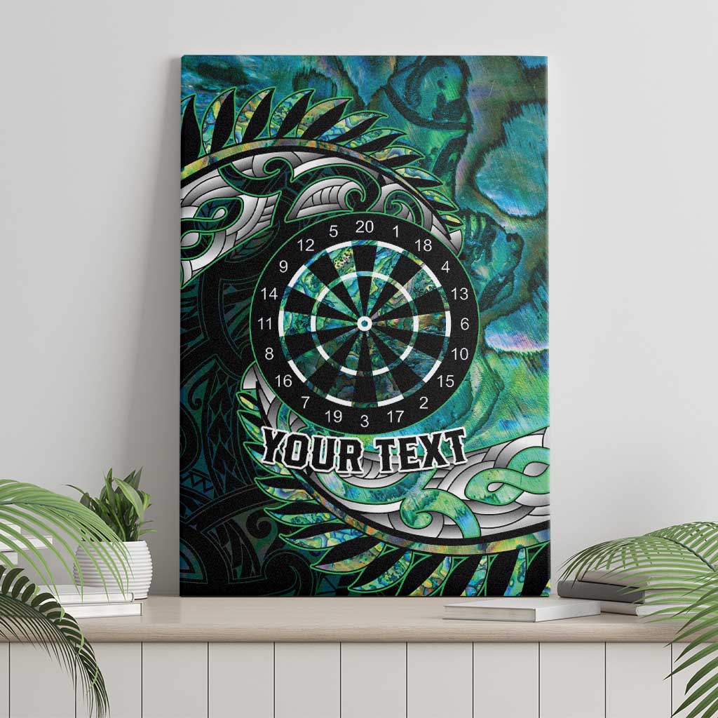 New Zealand Darts Personalised Canvas Wall Art Aotearoa Silver Fern Green Papua Shell Spirit