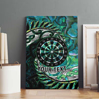 New Zealand Darts Personalised Canvas Wall Art Aotearoa Silver Fern Green Papua Shell Spirit