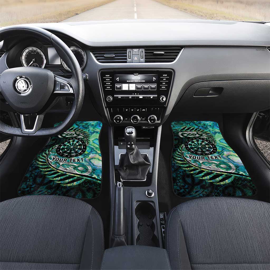 New Zealand Darts Personalised Car Mats Aotearoa Silver Fern Green Papua Shell Spirit