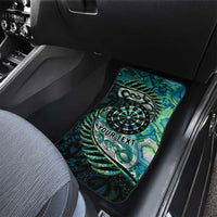 New Zealand Darts Personalised Car Mats Aotearoa Silver Fern Green Papua Shell Spirit