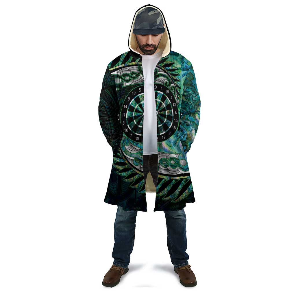 New Zealand Darts Personalised Cloak Aotearoa Silver Fern Green Papua Shell Spirit - Polynesian Pride