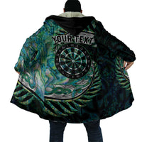 New Zealand Darts Personalised Cloak Aotearoa Silver Fern Green Papua Shell Spirit - Polynesian Pride