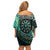 New Zealand Darts Personalised Family Matching Off Shoulder Short Dress and Hawaiian Shirt Aotearoa Silver Fern Green Papua Shell Spirit