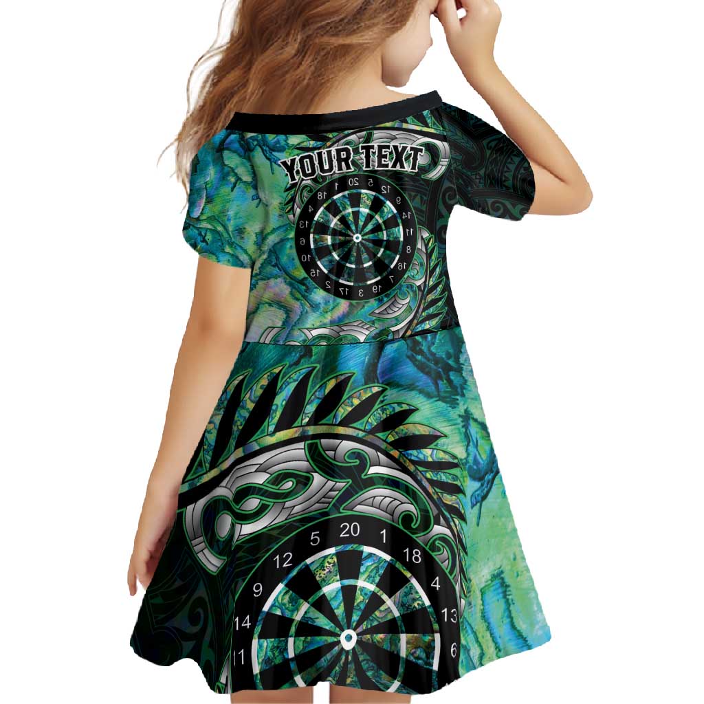 New Zealand Darts Personalised Family Matching Summer Maxi Dress and Hawaiian Shirt Aotearoa Silver Fern Green Papua Shell Spirit