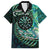 New Zealand Darts Personalised Family Matching Summer Maxi Dress and Hawaiian Shirt Aotearoa Silver Fern Green Papua Shell Spirit