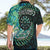 New Zealand Darts Personalised Hawaiian Shirt Aotearoa Silver Fern Green Papua Shell Spirit