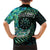 New Zealand Darts Personalised Hawaiian Shirt Aotearoa Silver Fern Green Papua Shell Spirit