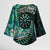 New Zealand Darts Personalised Kimono Sleeve Blouse Aotearoa Silver Fern Green Papua Shell Spirit - Polynesian Pride