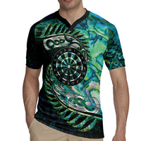 New Zealand Darts Personalised Rugby Jersey Aotearoa Silver Fern Green Papua Shell Spirit