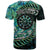New Zealand Darts Personalised T Shirt Aotearoa Silver Fern Green Papua Shell Spirit