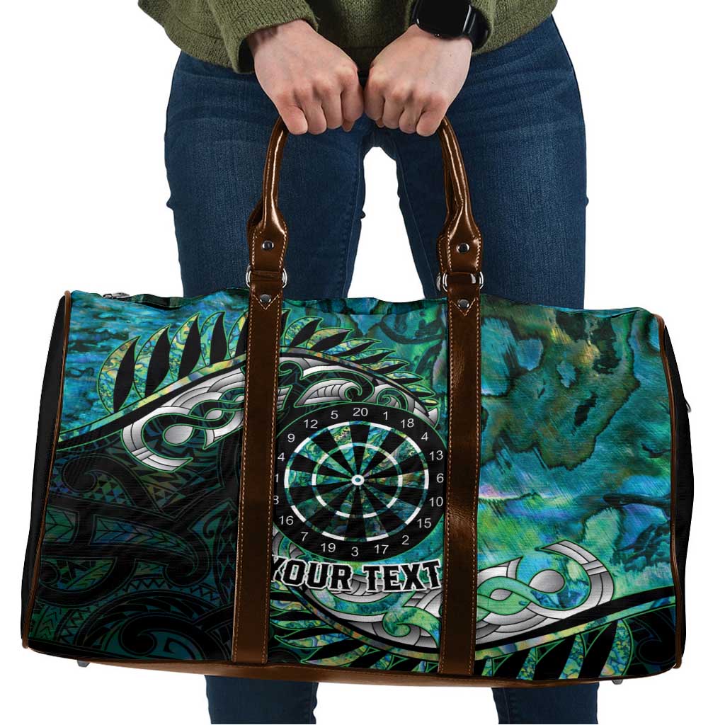 New Zealand Darts Personalised Travel Bag Aotearoa Silver Fern Green Papua Shell Spirit - Polynesian Pride