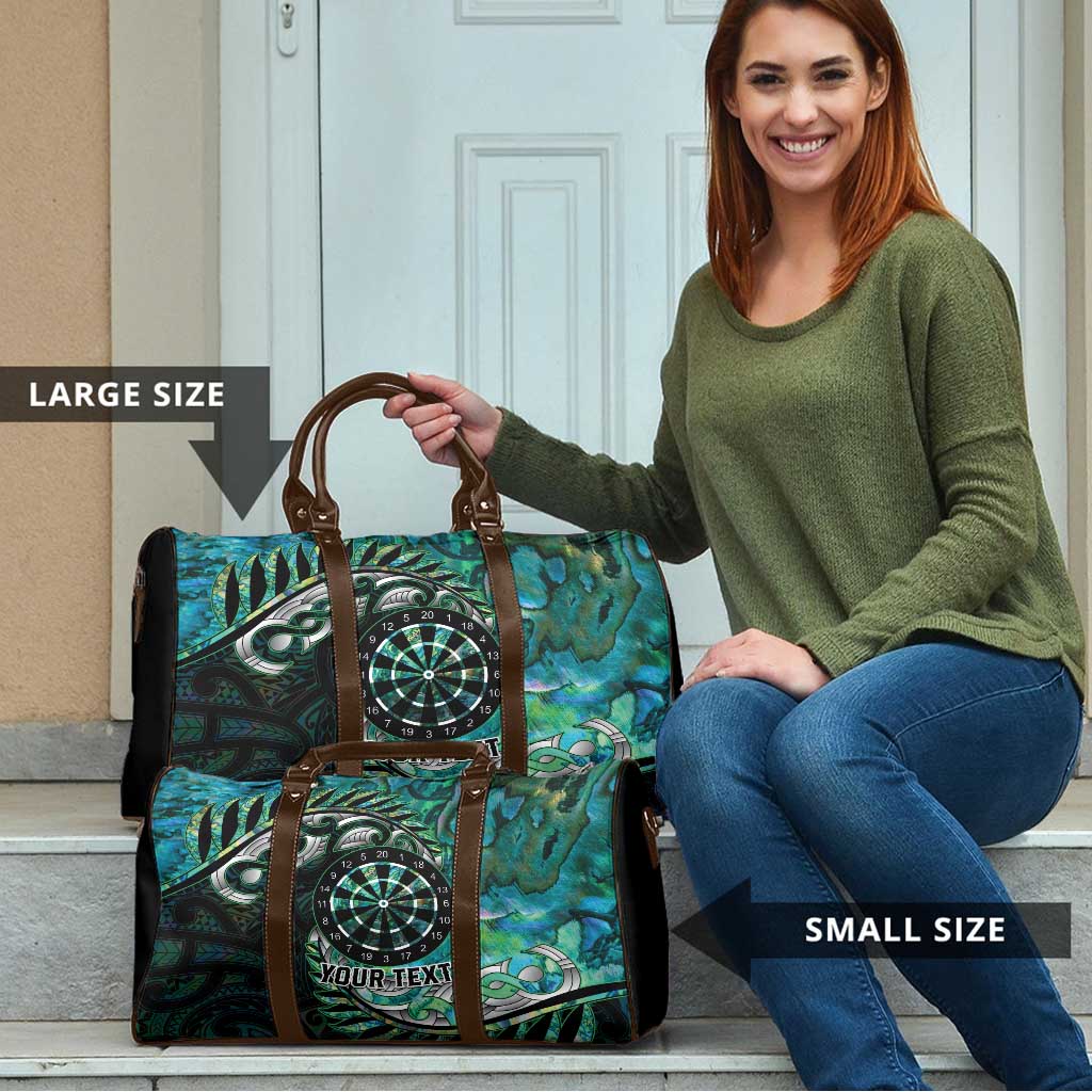 New Zealand Darts Personalised Travel Bag Aotearoa Silver Fern Green Papua Shell Spirit - Polynesian Pride