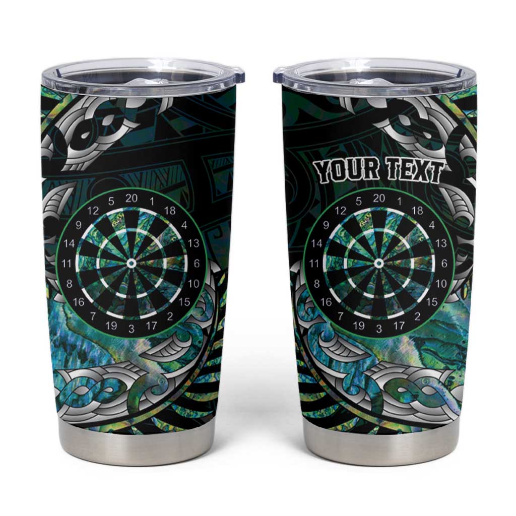 New Zealand Darts Personalised Tumbler Cup Aotearoa Silver Fern Green Papua Shell Spirit