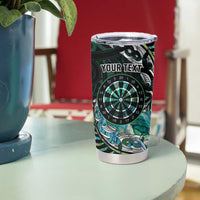 New Zealand Darts Personalised Tumbler Cup Aotearoa Silver Fern Green Papua Shell Spirit