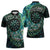 New Zealand Darts Personalised Zipper Polo Shirt Aotearoa Silver Fern Green Papua Shell Spirit - Polynesian Pride