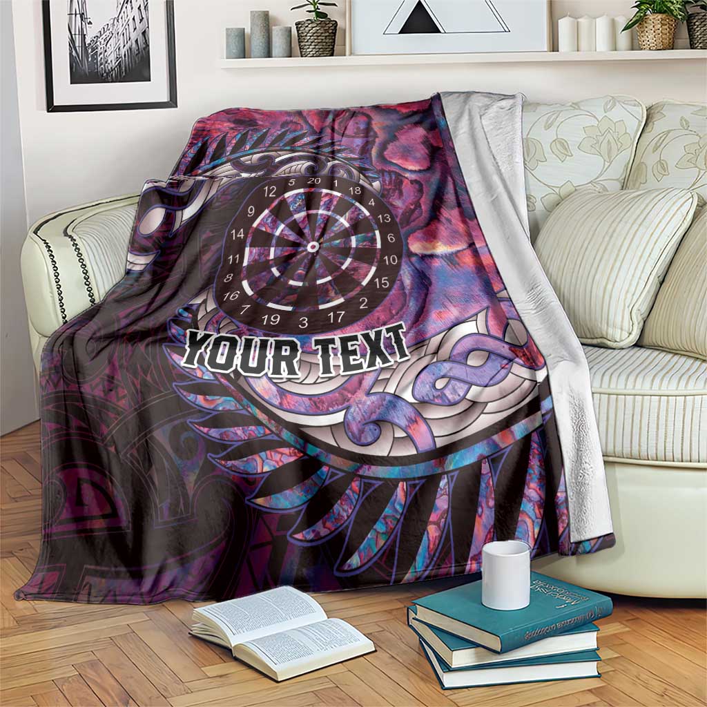 New Zealand Darts Personalised Blanket Aotearoa Silver Fern Pink Papua Shell Spirit