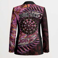 New Zealand Darts Personalised Blazer Aotearoa Silver Fern Pink Papua Shell Spirit - Polynesian Pride