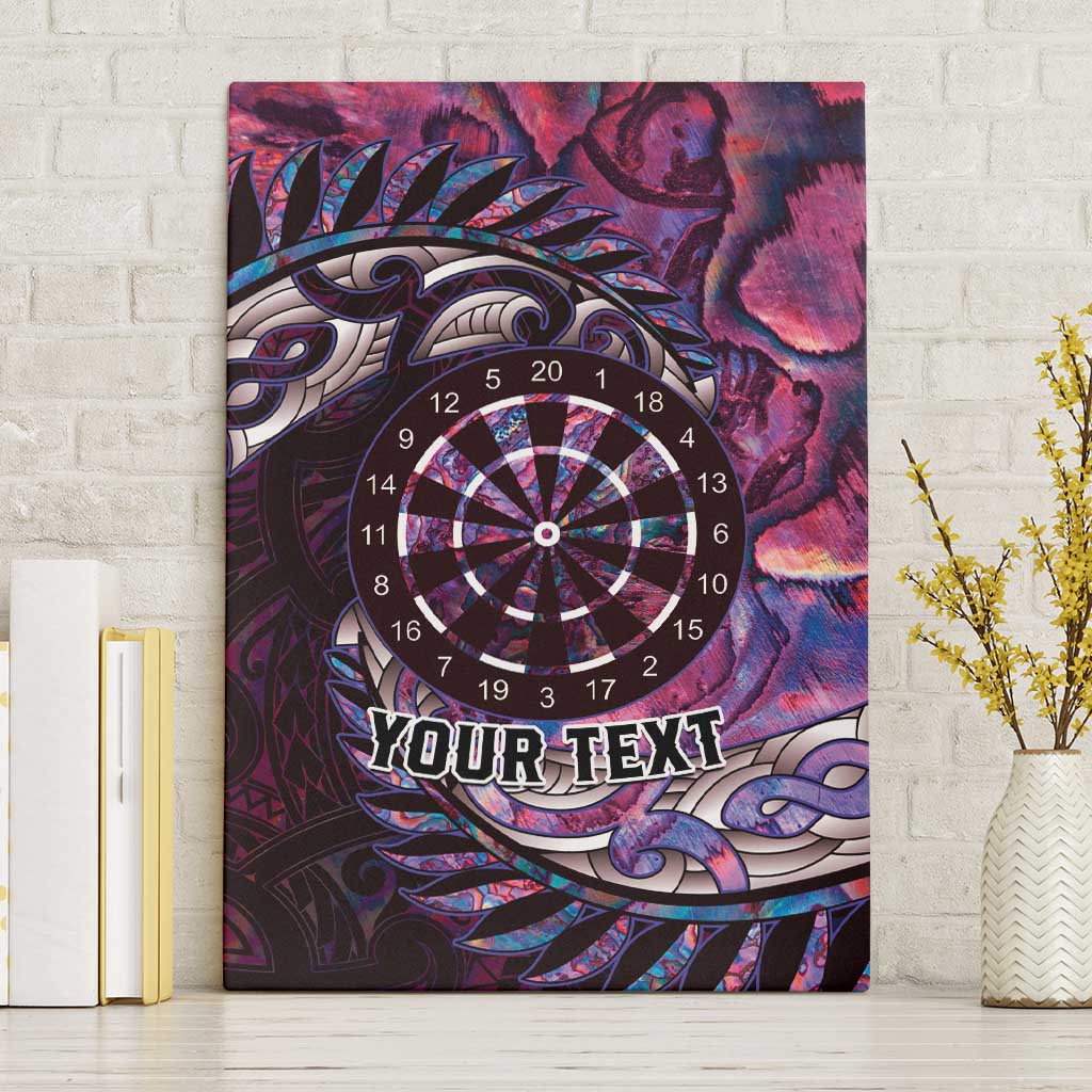 New Zealand Darts Personalised Canvas Wall Art Aotearoa Silver Fern Pink Papua Shell Spirit
